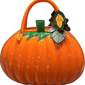 Women Pumpkin Shaped Crossbody Shoulder Bag Unique Weird PVC Handbag Novelty Hal